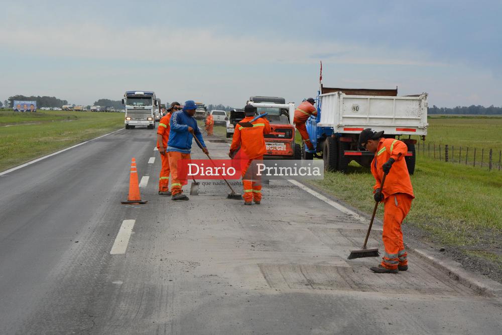RN 33 - Bacheo entre Firmat y Chovet ejecutado similar a las obras por retomar - 4-11-20