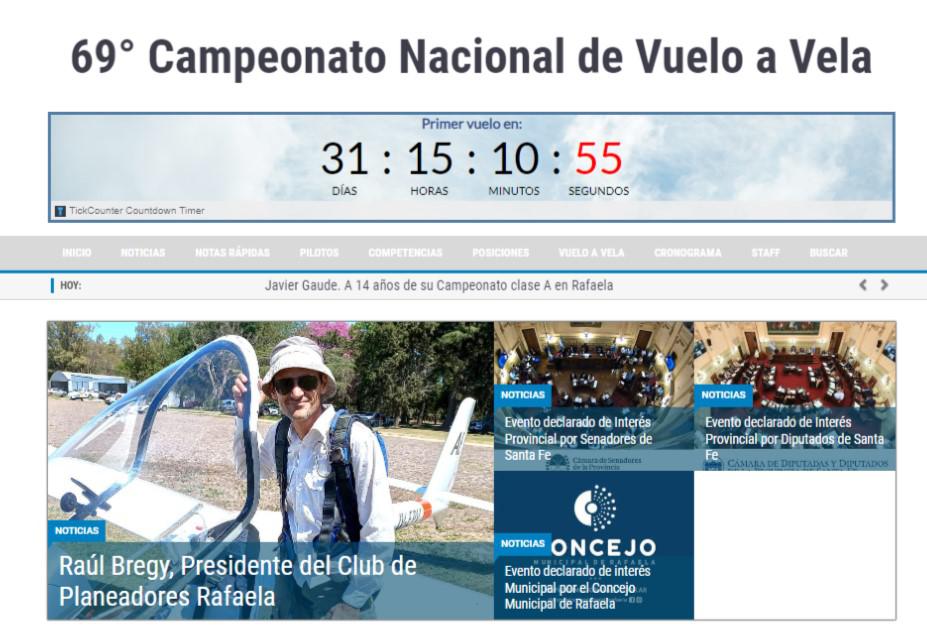 PAGINA WEB CAMPEONATO NACIONAL DE VUELO A VELA RAFAELA 2022