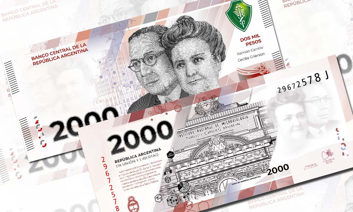 Comienza la circulación del nuevo billete de 2000 pesos