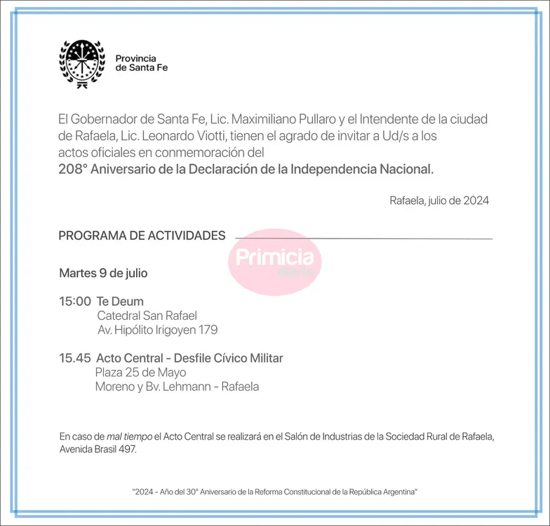 invitación 9 de julio