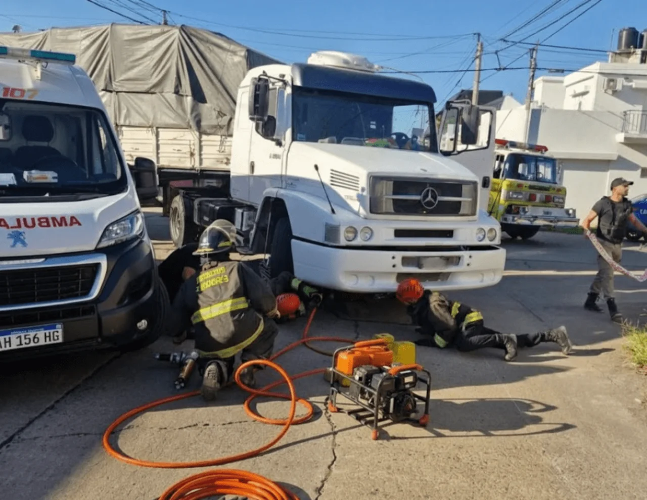 accidente camion y moto