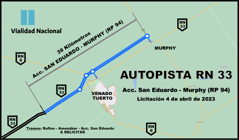 AUT RN 33 - TRAMO SAN EDUARDO - MURPHY A LICITAR EL 4-4-23