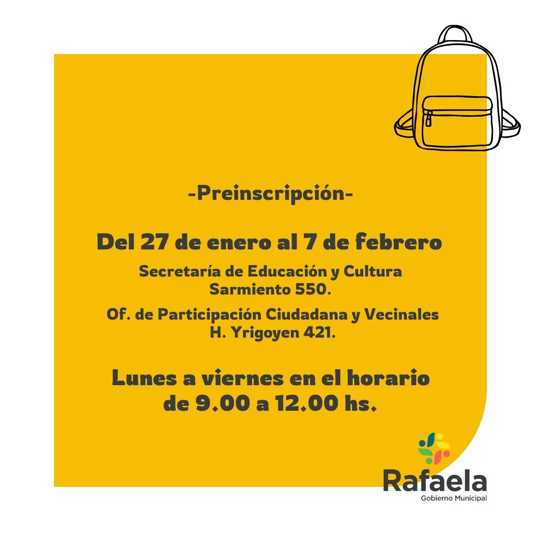 Inscripción útiles escolares